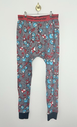 PETER ALEXANDER BNWT Dr Seuss Thing 1 & 2 Grey Red Blue Pyjama Pants Size M