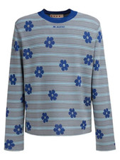 Marni Striped Floral Sweater Mazarine Blue. BNWT. RRP �650