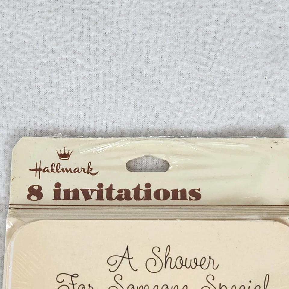 Convites de chá de bebê vintage Hallmark ursinho de pelúcia 8 gênero total neutro NOVO - Imagem 2 de 4