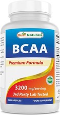 Best Naturals BCAA Branch Chain Amino Acid, 3200mg per Serving, 200 Capsules - P