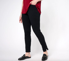 Susan Graver Weekend Premium Stretch REG Slim Ankle Pant , Black Sz 4X a615699