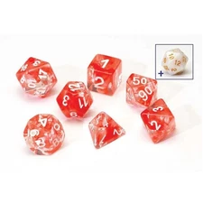 Polyhedral Dice: Red Cloud Transparent