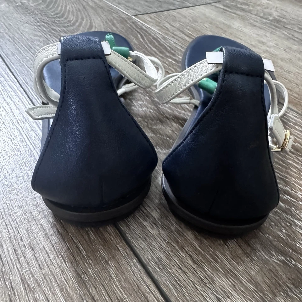 Sandalias Ralph Lauren para mujer con correa de cuero Nanine bloque de color con acento dorado 6 Foto 4 de 4