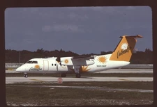 Orig 35mm airline slide Caribbean Sun Dash 8 DHC-8-102 N803WP