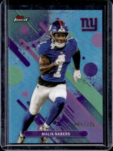 2025 Topps Finest Malik Nabers Sky Blue Refractor #/325 Giants