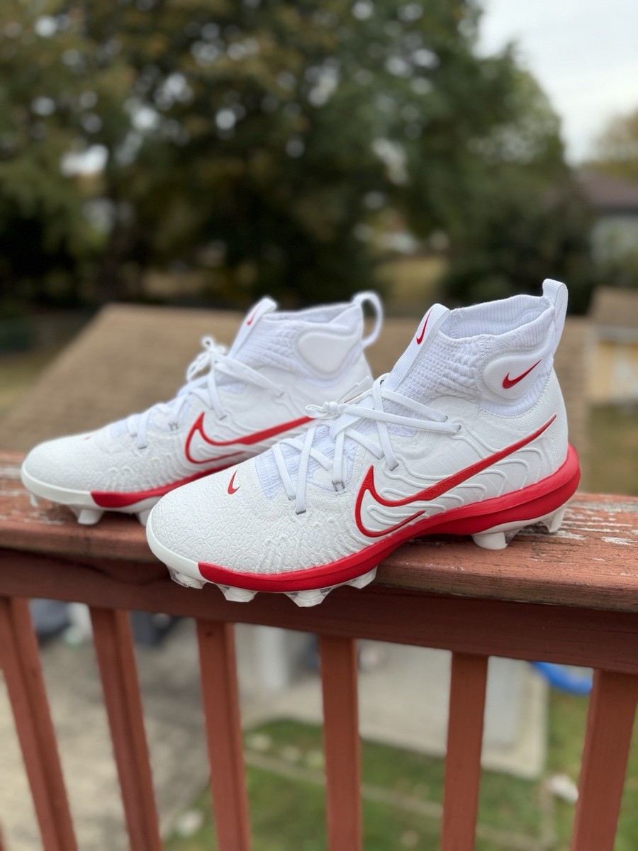 Nike Alpha Huarache NXT MCS Baseball Cleats White Red DJ6519-104