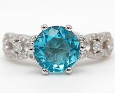4CT Blue Topaz Topaz 925 Solid Sterling Silver Ring Jewelry Sz 9 IB1-6
