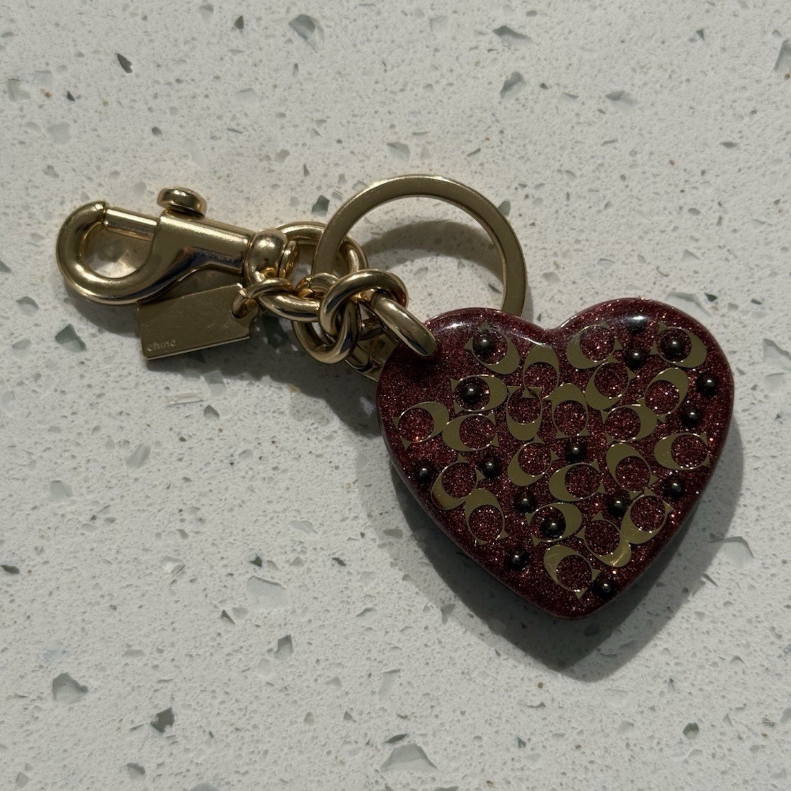 Coach Heart Glitter Key Chain | eBay