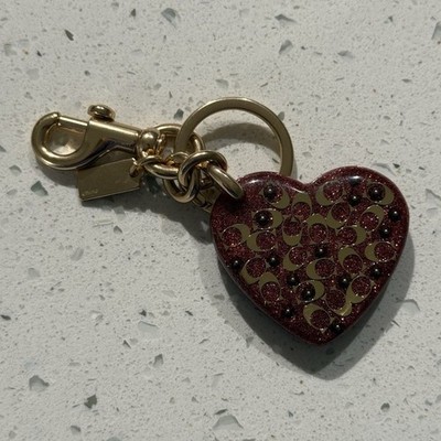 Coach Heart Glitter Key Chain | eBay