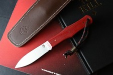 RARE Jack Wolf x LT Wright USA MADE Vampire Hunter - Red Linen Micarta w/ Sheath
