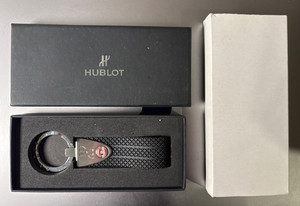 Hublot Key Ring Black Rubber Strap Keychain Black The Art of Fusion with Box
