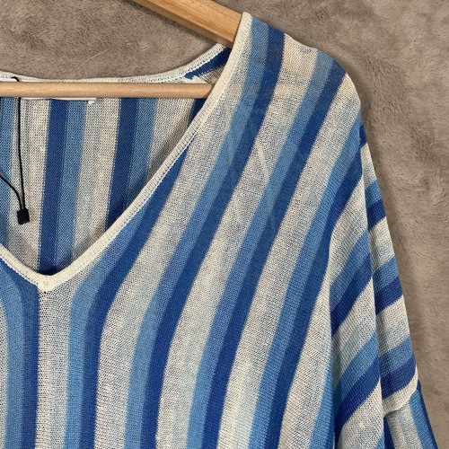 Zara Knit Linen Blend Striped Tunic Dress Size S Beach Cover Up Resort Summer - Picture 3 of 12