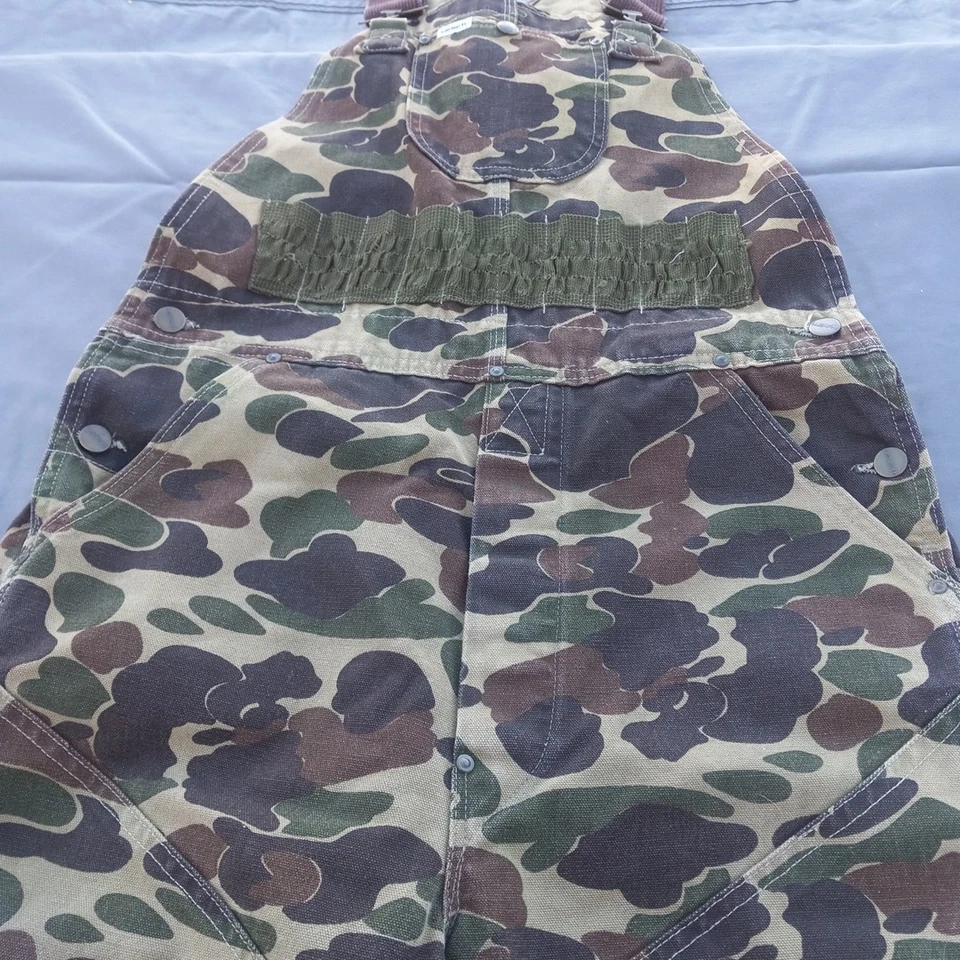 Mono con tirantes de colección Carhartt BU103 camuflaje de pato caza hecho en EE. UU. para hombre 32x34 usado en excelente estado  Foto 4 de 4