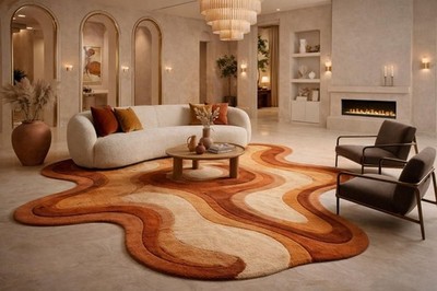 Designer Rug | Irregular Rug | Wool area Rugs | Living Room Rug | Tufted A243