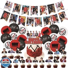 Stray Kids Merch 5 Star Party Decorations Include Happy Birthday Banners, Cak