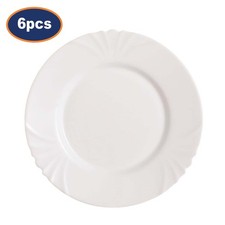 Dinner Plate Luminarc Cadix White Opal Glass 25cm Serving Dish Set of 6 Crockery