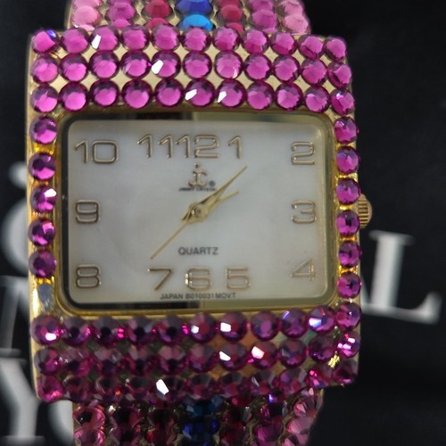 Jimmy Crystal New York Watch Women Swarovski Crystal WJ390 Pink Blue Purple WORK - Picture 7 of 17