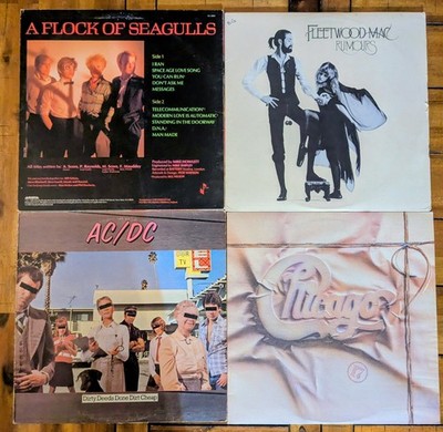 A Flock of Seagulls, Fleetwood Mac, AC/DC, Chicago Classic Rock Vinyl LPs 12''