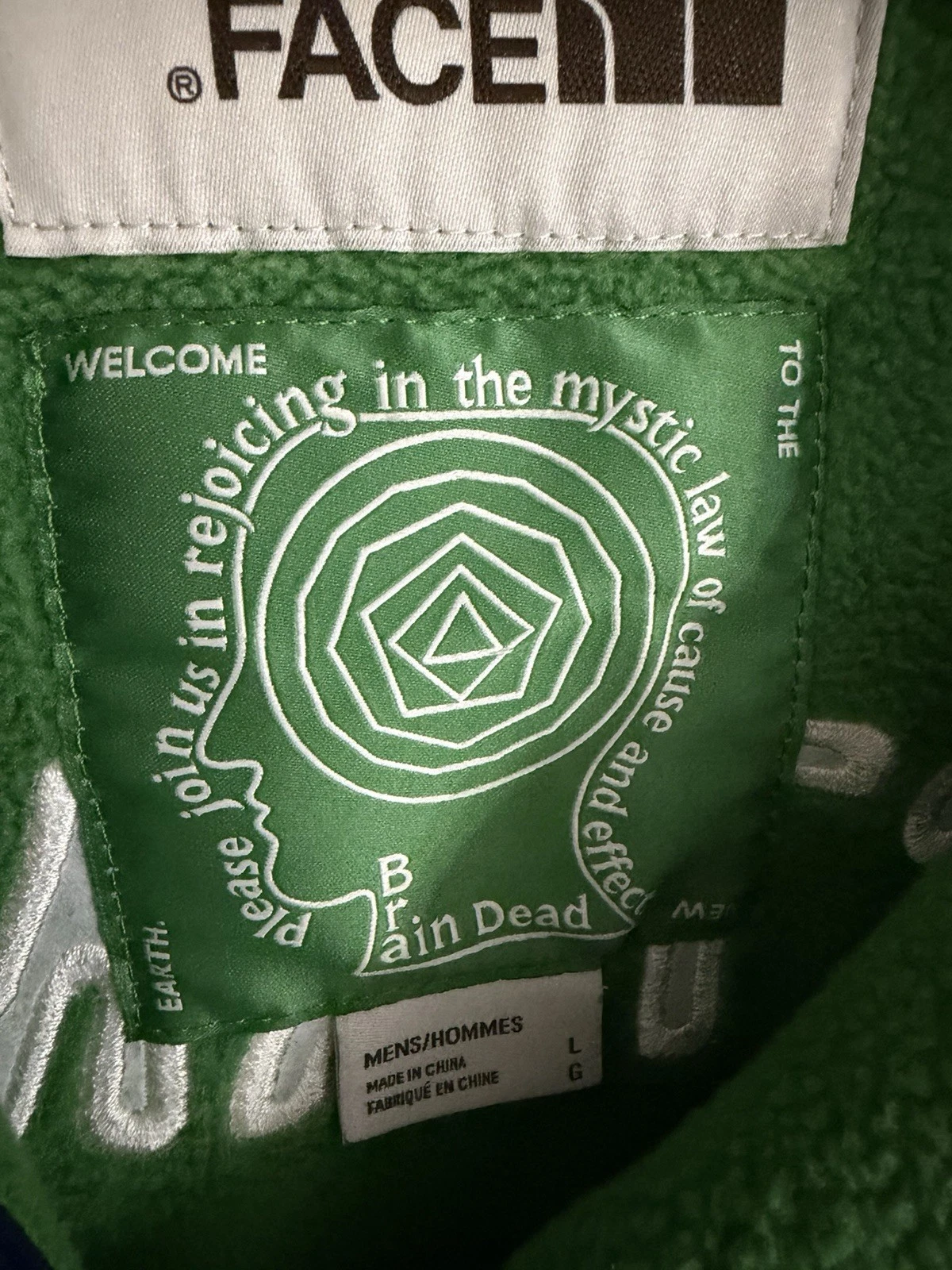 North Face x Brain Dead 89 Placket Pullover Fleece Green Size Large - product detail image 6