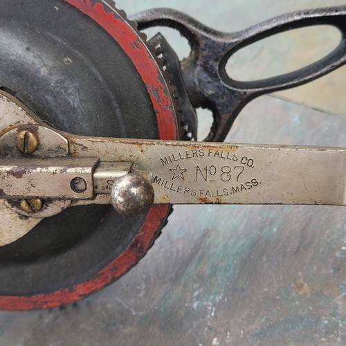Antique Millers Falls No. 87 Hand Drill USA Vintage Tool WORKS GREAT USA RARE - Picture 3 of 14