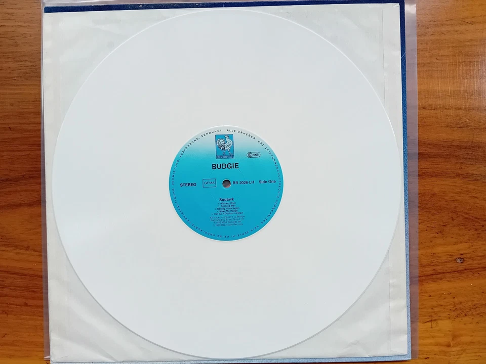 Budgie - Squawk Vinyl LP, Repertoire 1989, WHITE VINYL, German Pressing, NM cond - Изображение 3 из 4