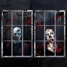 Halloween Window Decor Cloth Curtain Zombies
