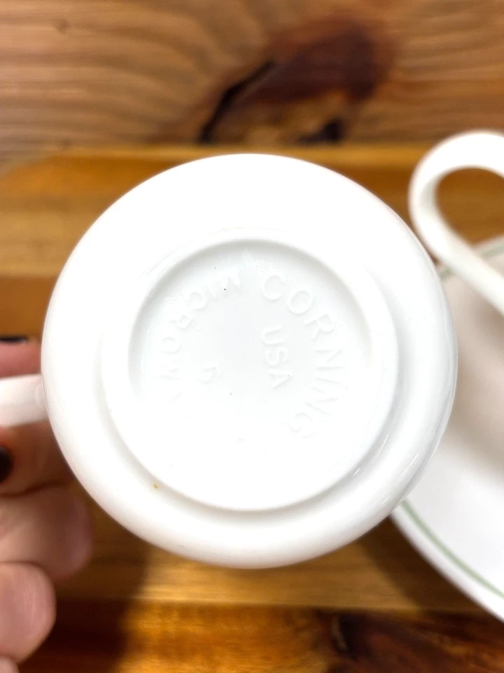 Juego de 4 tazas de café vintage CorningWare Blue Dusk con platillos - Cottagecore Foto 3 de 4