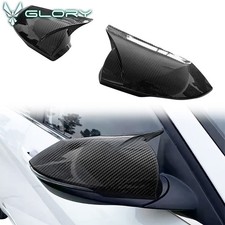 Fit 21-26 Hyundai Elantra Mirror Cover 2PC Side Rear View ABS Carbon Fiber Print