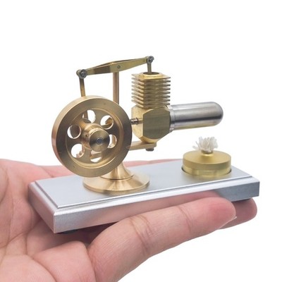 J02 Mini Stirling Engine Model Brass Stainless Steel with Alcohol Lamp