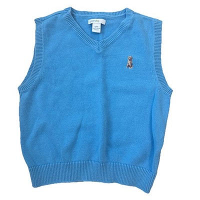 Greendog Boys 4T Blue Sweater Vest Embroidered Dog Logo Preppy Casual Easter Kid