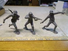 LOT OF 3 VINTAGE 1960'S MARX 6-INCH GERMAN WW2 SOLDIER FIGURES Army Men J56 Gray