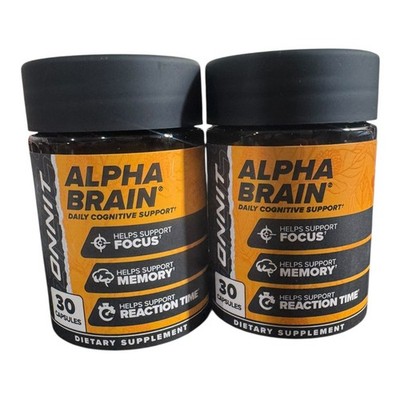 2 Pack Onnit Alpha Brain 30 Capsules Each   Cognitive Support   EXP 05/27   New