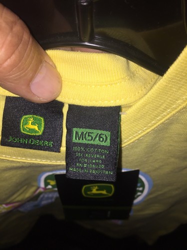 New/W Tags Dealers Licensed Girls Yellow Size M(5/6) “I Love John Deere” T-Shirt - Picture 3 of 3