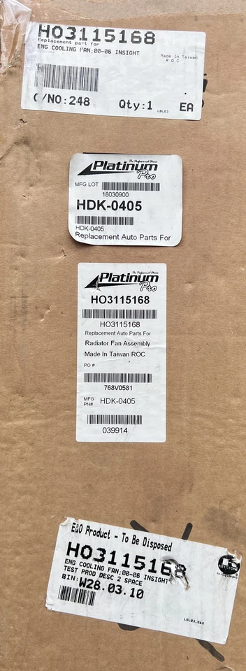 ENG COOLING FAN FITS 2000-2006 HONDA INSIGHT HO3115168 - Image 4 of 4
