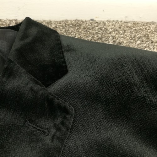 Emporio Armani Blazer Jacket Velvet G Line Herringbone Black Mens 42R - Picture 3 of 13