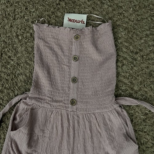 NEW! Love Tree Jumpsuit Woman Small S Pink Strapless Romper Smocked Top - Picture 4 of 7