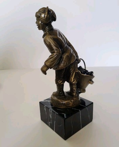 "BRINGING IN THE COAL II" by GARY PRAZEN Ltd. Ed. Bronze Sculpture Coal Miner - Picture 5 of 9