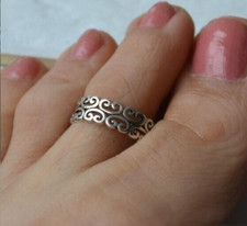 Valentine's Gift Adjustable Solid Metal Stylish Toe Ring For Women's 925 SS