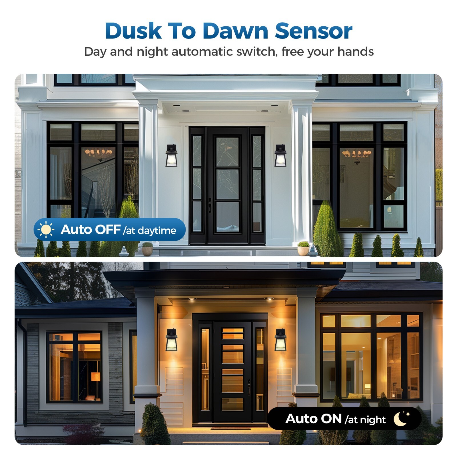 2PCS Outdoor Wall Lights Dusk to Dawn Sensor Outdoor Sconce Vintage Waterproof