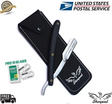 PROFESSIONAL STRAIGHT CUT THROAT SHAVING RAZOR BARBER SALON SHAVETTE +10 BLADES