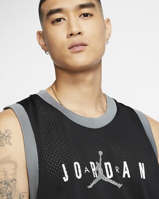 Air Jordan Jumpman DNA Basketball Jersey Black White Gray Sz