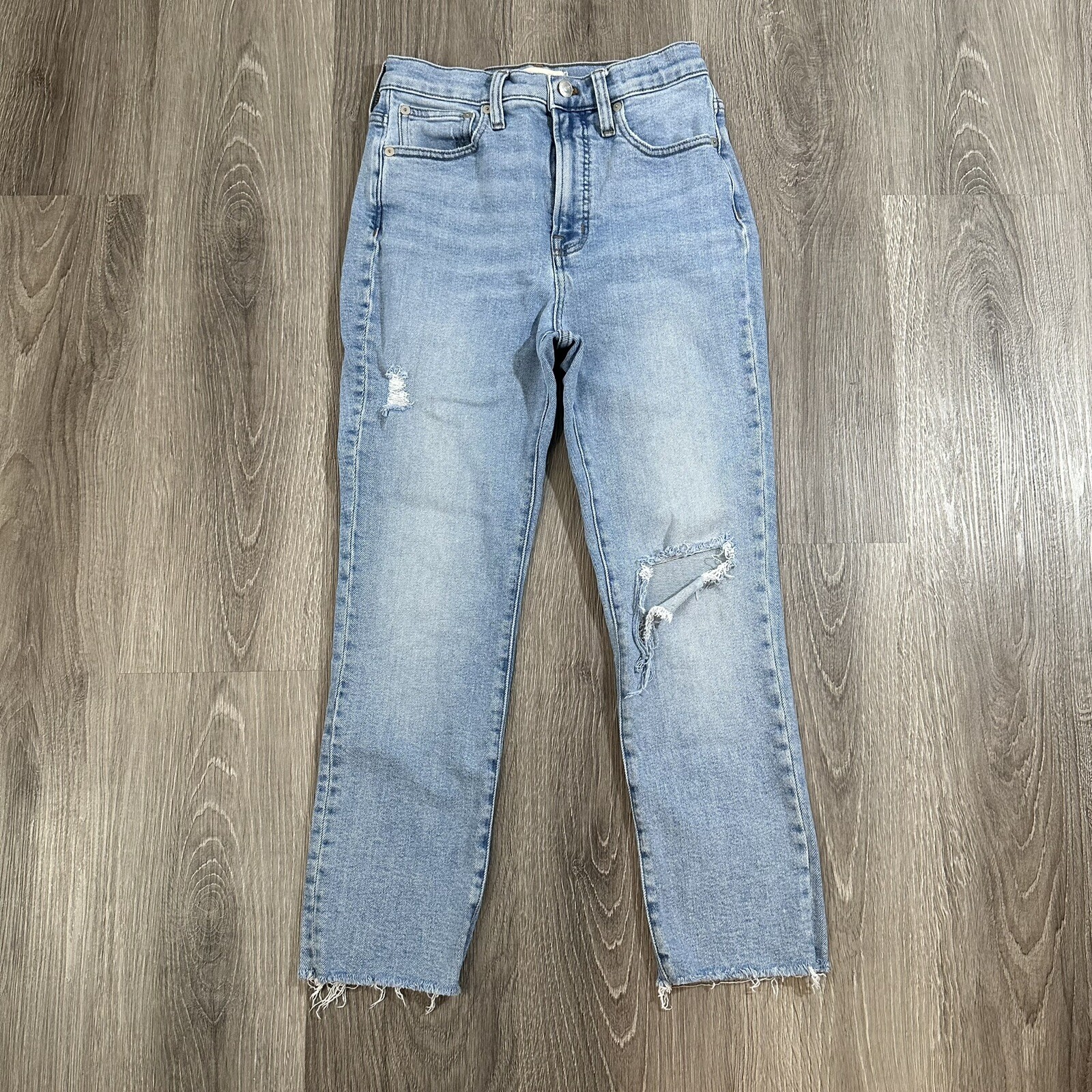 Madewell 25P Petite Perfect Vintage Jeans Coffey Wash Worn-In Edition MC494