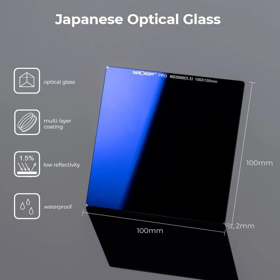 K&F Concept 100x100mm Square Neutral Density Filter Nano X Multi-Layer Coatings - Image 3 of 4