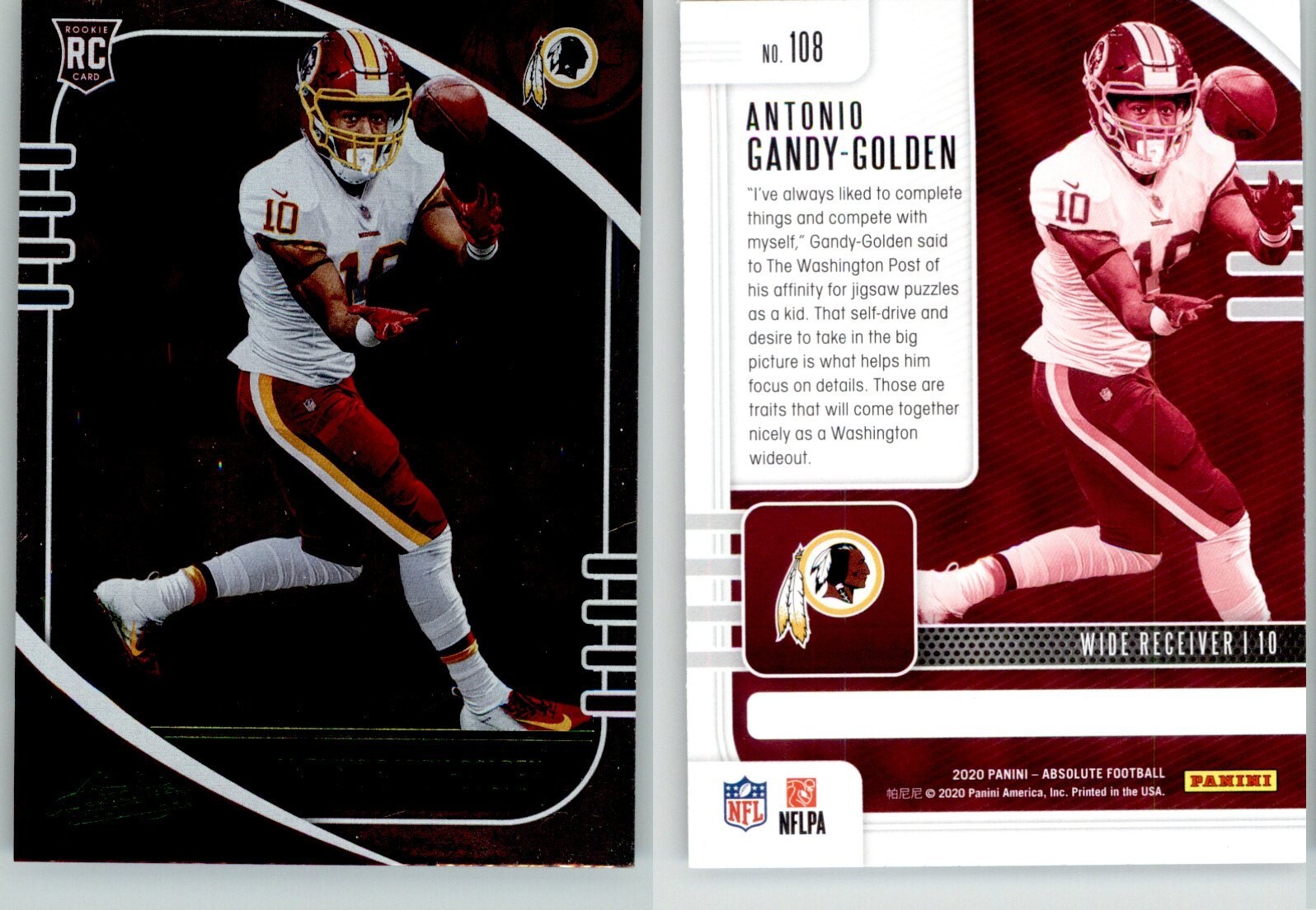Antonio Gandy-Golden 2020 Panini Absolute Rookie Green #108 Rookie RC Washington