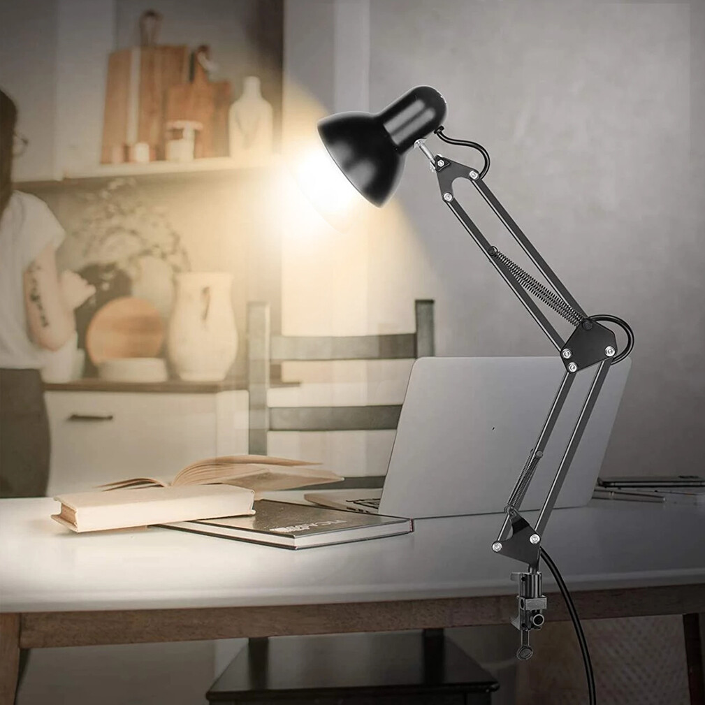 Clamp Standing Table Lamp Adjustable Desk Lamp Bedside Night Reading Light  Lamps