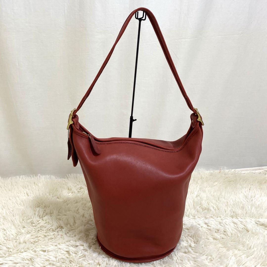 COACH Vintage shoulder bag bucket type Leather Re… - image 20