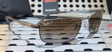 New Ray Ban RB3498 Pilot Sunglasses Gunmetal w/ Gray Gradient Brown Polarized