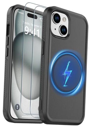 Magnetic for iPhone 15 Case, [Compatible with Magsafe] iPhone 15 (6.1'') Black