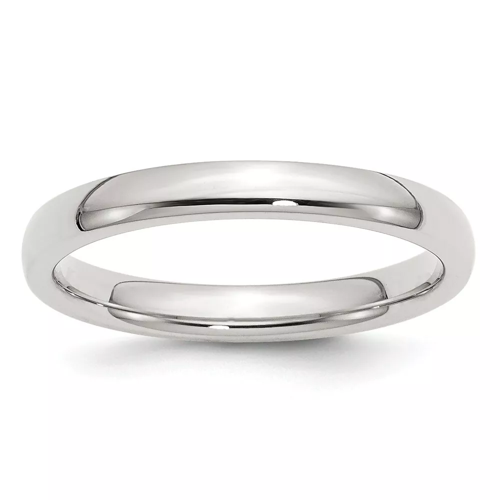 3mm Comfort Fit Sterling Silver Wedding Band Mens Women Ring Size