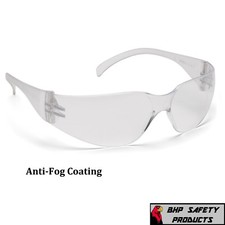 PYRAMEX INTRUDER SAFETY GLASSES CLEAR ANTI-FOG LENS SPORT WORK S4110ST 1 PAIR